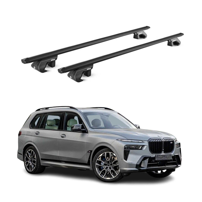 Barres de toit transversales ABE pour BMW X7 G07 2019-2025 5 P Alu Noir 2x