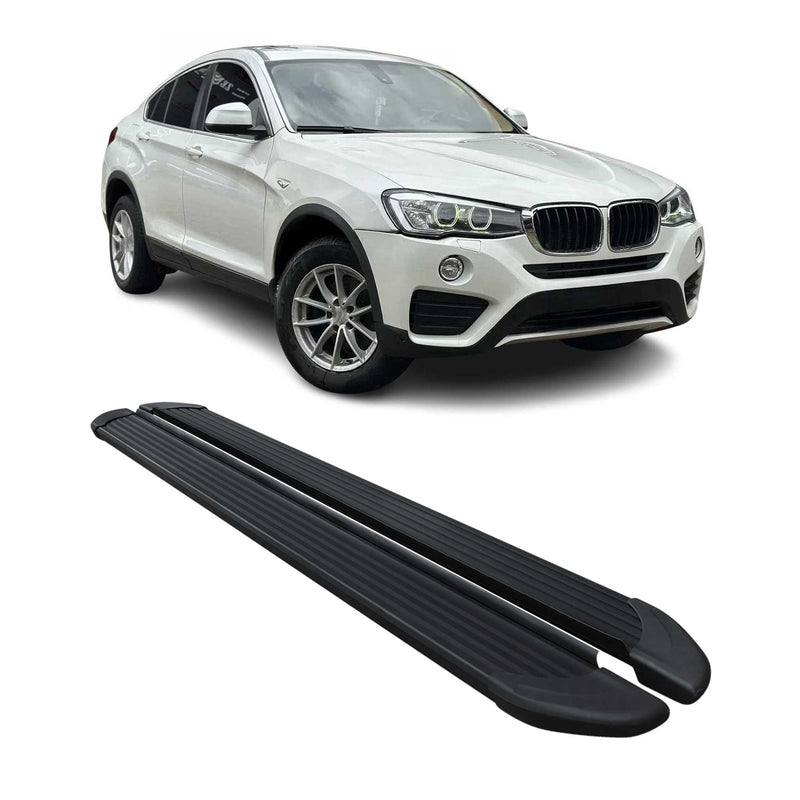 Marchepieds latéraux pédale pour BMW X4 F26 2014-2018 Noir 2Pcs Aluminium