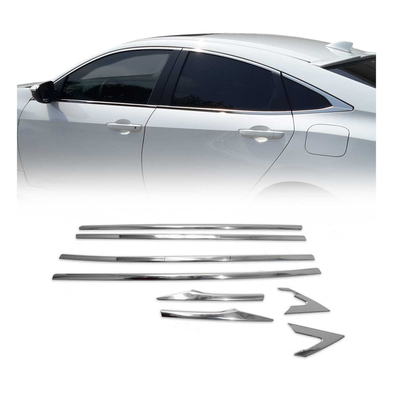 Garniture de Fenêtre pour Honda Civic Berline 2016-2021 Acier Inox 8Pcs