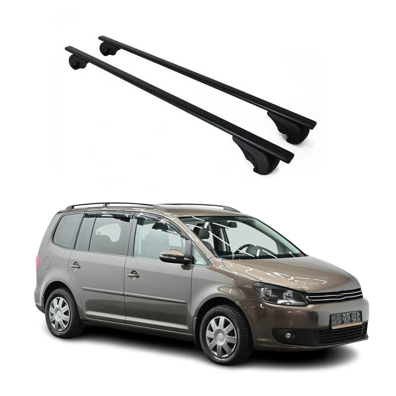 Barres de toit Transversales pour VW Touran 2003-2015 Fer Noir