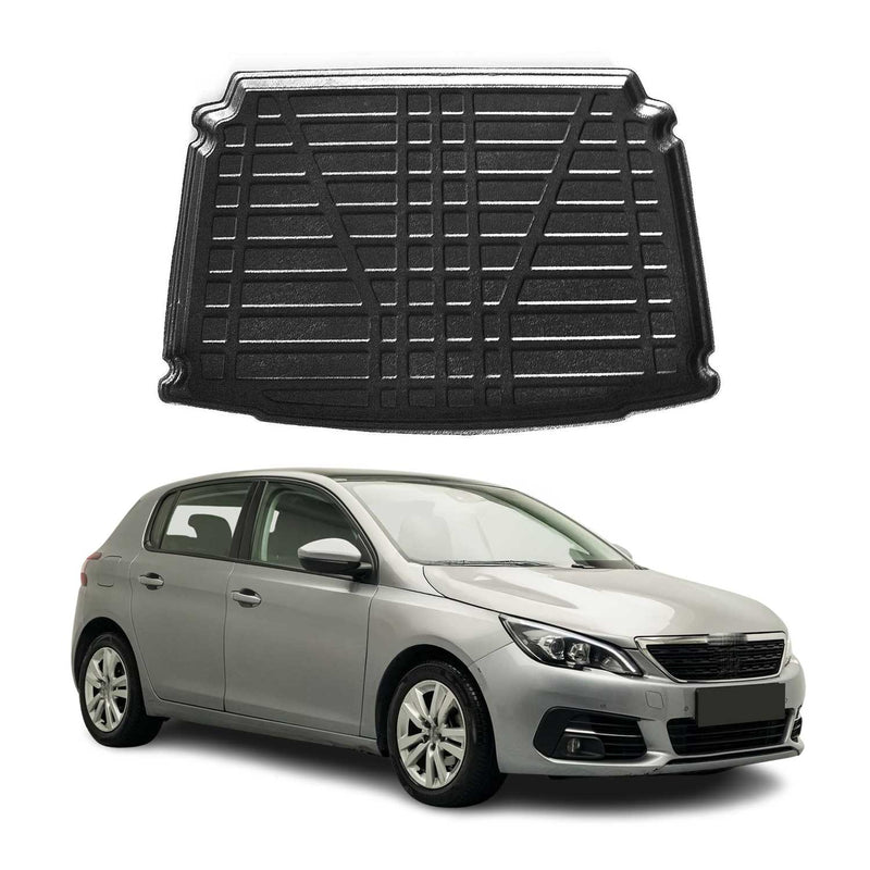 Tapis de Coffre pour Peugeot 308 2014-2021 HB en TPE Noir