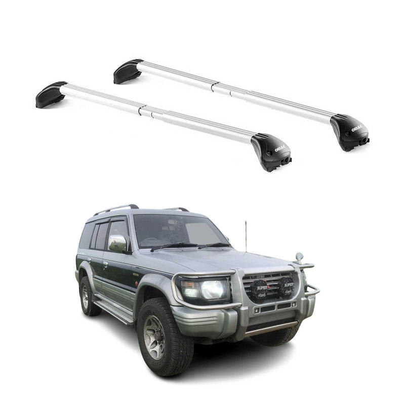 Barres de toit pour Mitsubishi Pajero V20 1991-1999 5P Gris Argenté 2 pièces ABE