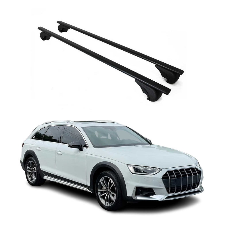 Barres de toit transversales pour Audi A4 B9 Allroad 2016-2024 Fer Noir
