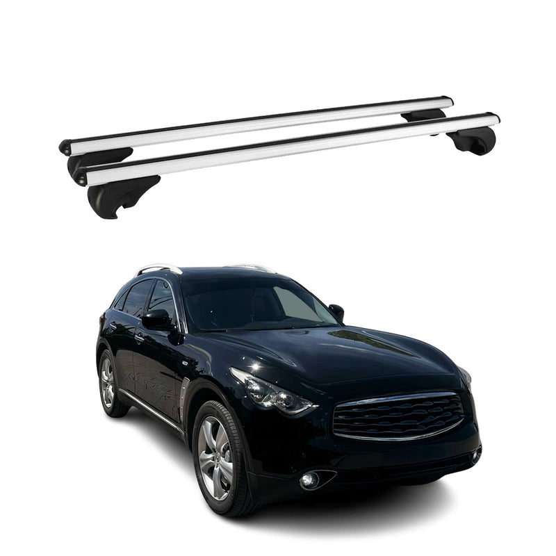 Barres de toit Transversales pour Infiniti FX35 2004-2021 Aluminium Argent