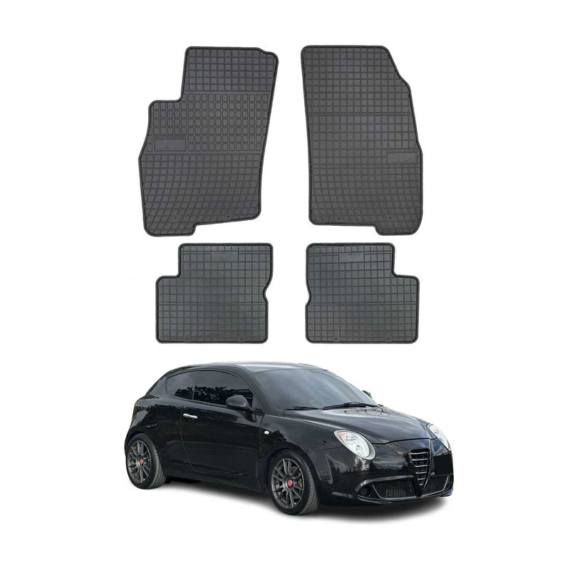 OMAC Tapis de sol pour Alfa Romeo Mito 2008-2018 Noir en caoutchouc