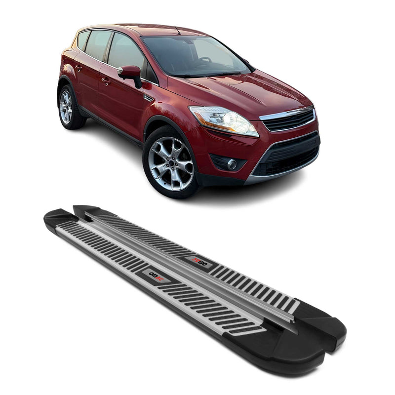 Marchepieds Latéraux pédale pour Ford Kuga 2008-2012 Noir Gris Aluminium 2Pcs
