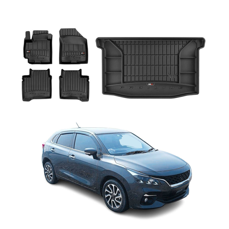 Kit Tapis de Sol et Coffre pour Suzuki Baleno 2015-2022 TPE Noir