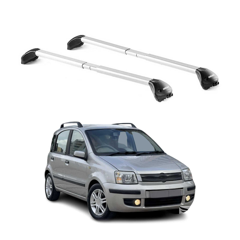 Barres de toit pour Fiat Panda II 2003-2012 5P Gris Argenté 2 pièces ABE