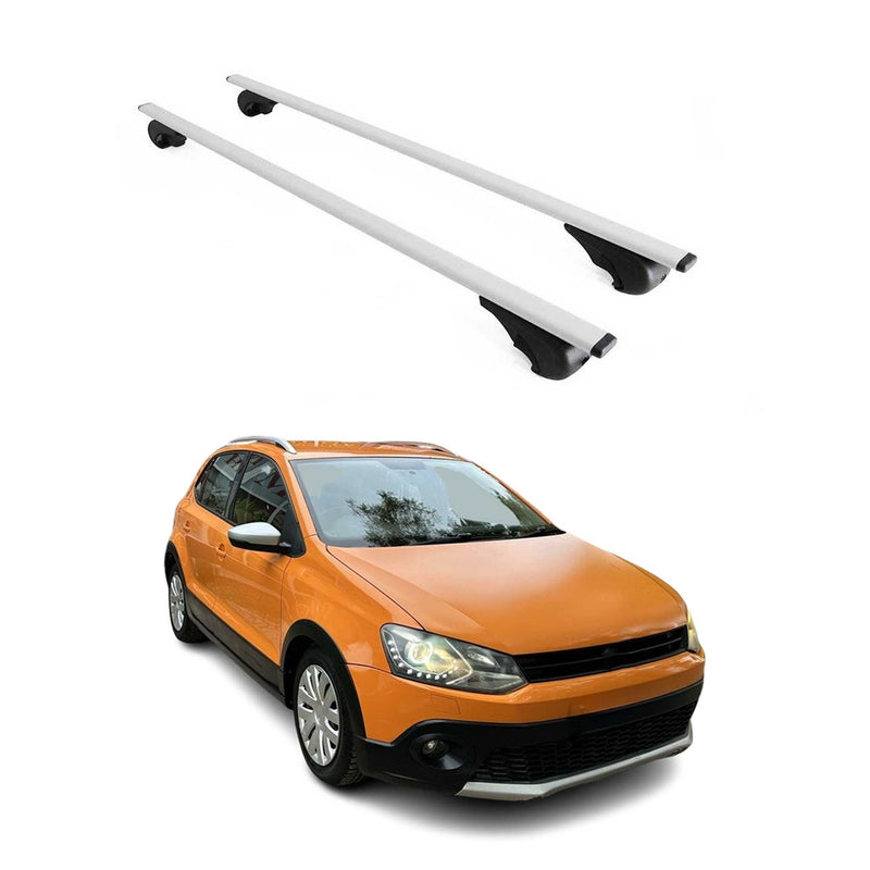 Barres de toit Transversales pour VW Polo 2009-2017 Fer Argent