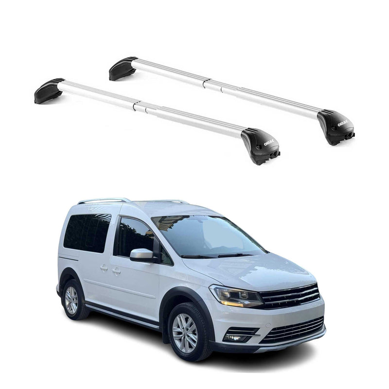 Barres de toit pour VW Caddy Alltrack 2016-2021 5P Gris Argenté 2 pièces ABE