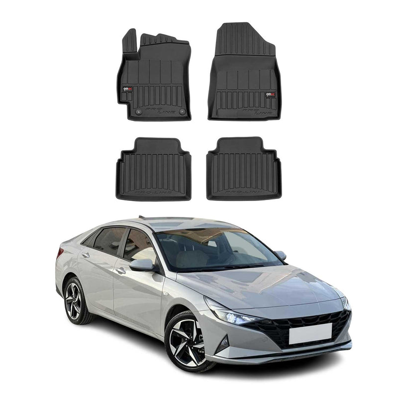 OMAC Tapis de sol caoutchouc pour Hyundai Elantra Berline 2021-2025 Noir Premium