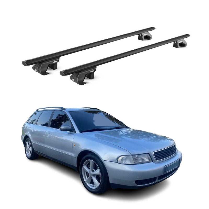 Barres de toit transversales pour Audi A4 Break B5-B6 B7 1995-2008 Noir 2x ABE