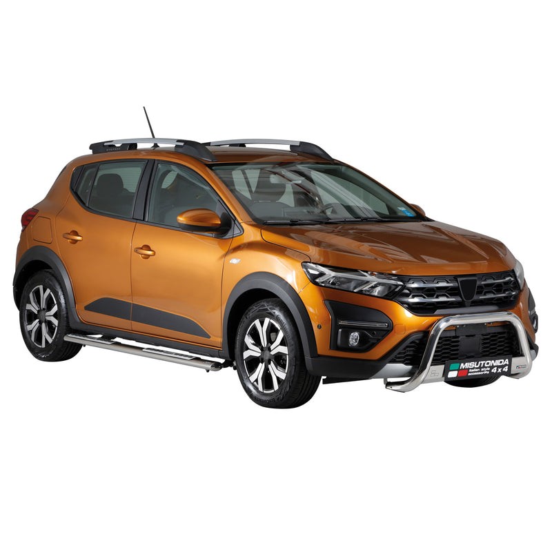 Marchepieds Latéraux pour Dacia Sandero Stepway 2021-2025 Acier Inoxy Argent