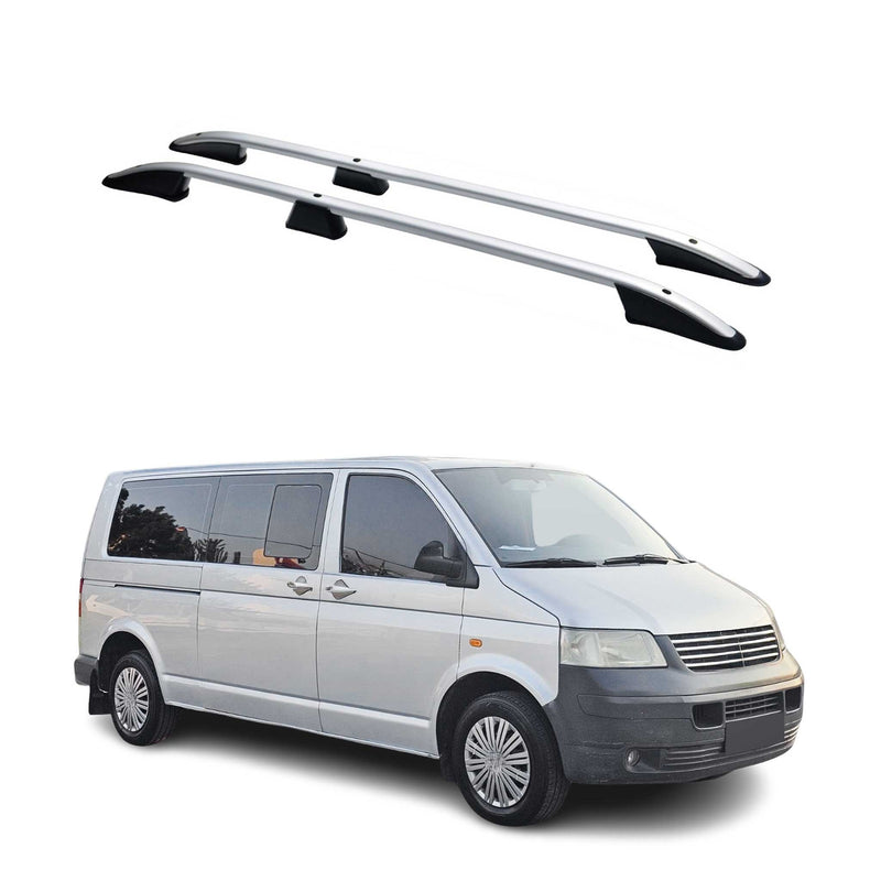 Barres de toit longitudinales pour VW T5 Multivan Caravelle 2003-15 L2 Long Gris