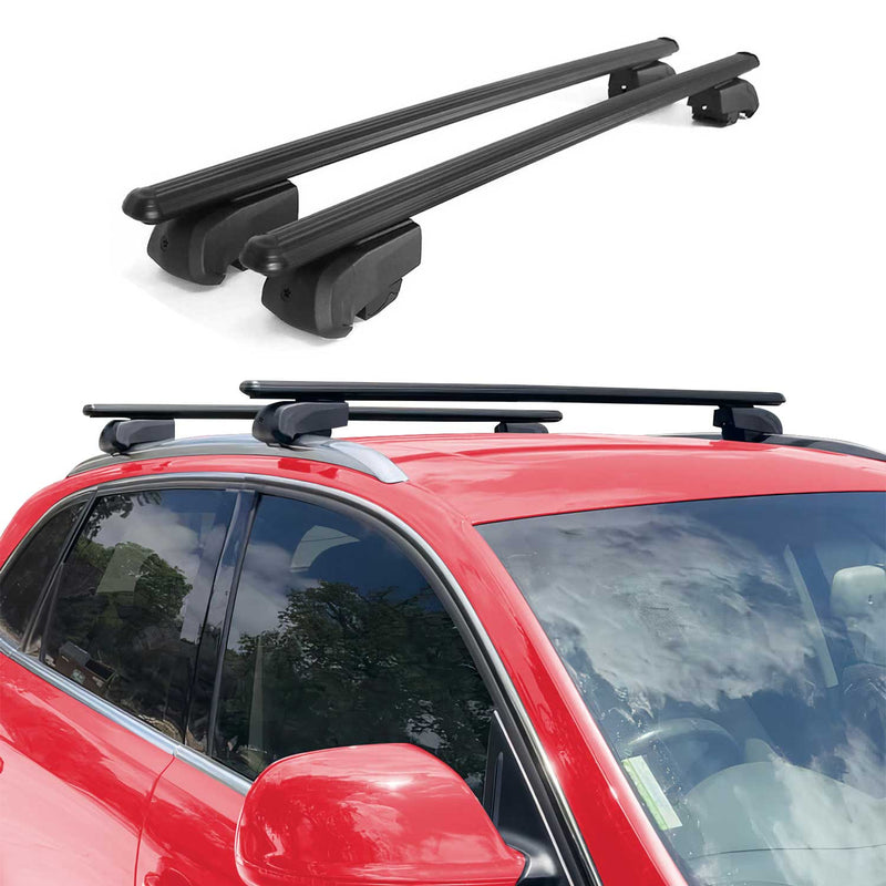 Barres de toit Transversales pour Seat Arona 2017-2023 ABE Noir Aluminium