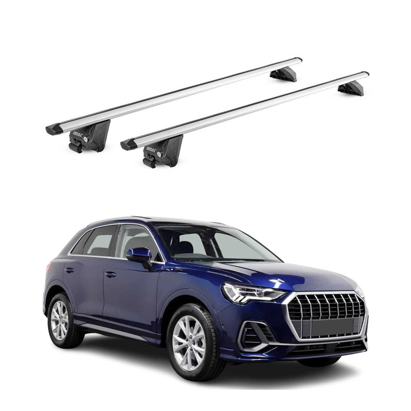 Barres de toit transversales pour Audi Q3 F3 2018-2025 Alu Gris Argenté 2x ABE
