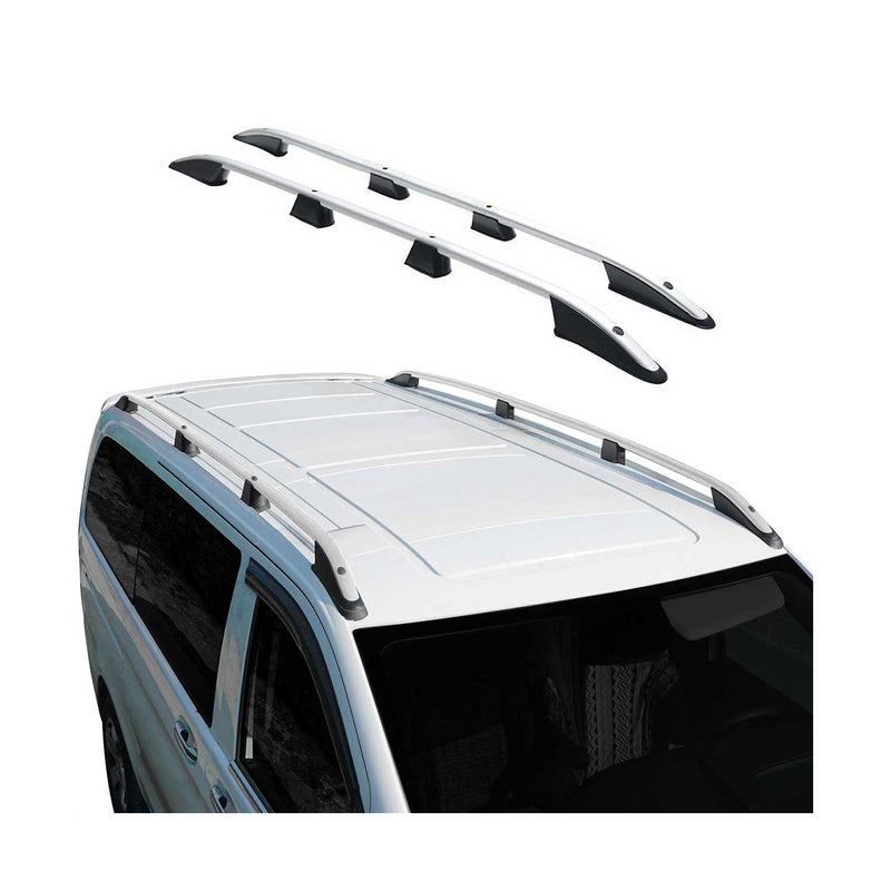 Barres de toit longitudinales pour VW Caddy 2003-2015 L2 Long Aluminium Gris