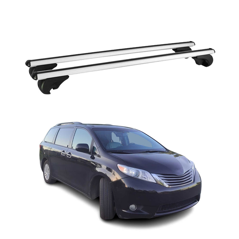 Barres de toit Transversales pour Toyota Sienna 2011-2020 Aluminium Argent