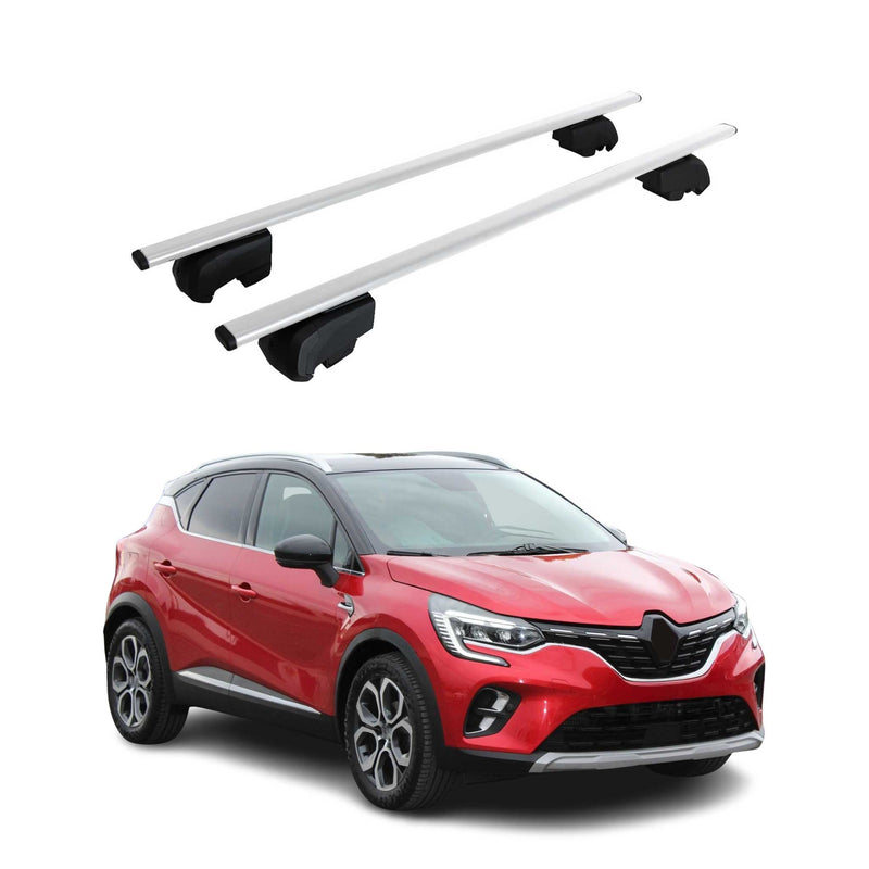 Barres de toit Transversales pour Renault Captur 2020-2023 Fer Argent ABE