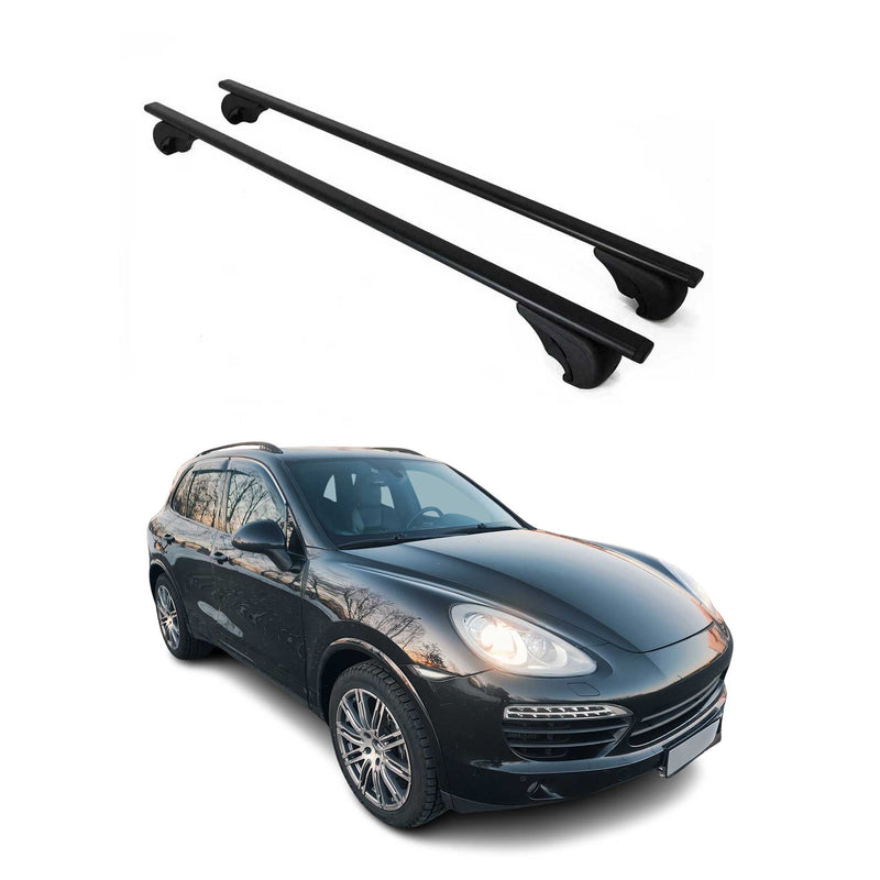 Barres de toit Transversales pour Porsche Cayenne 92A 2010-2017 Fer Noir