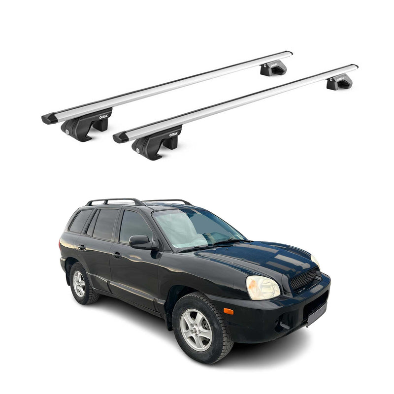 Barres de toit transversales pour Hyundai Santa Fe SM 2000-2005 Alu Gris 2x ABE