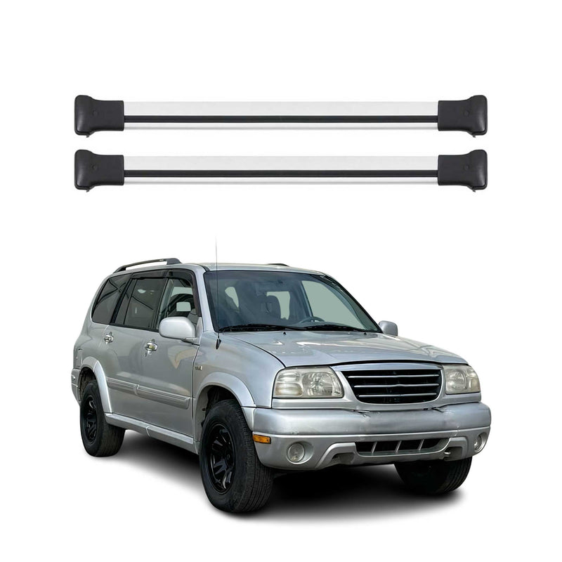 Barres de toit transversales pour Suzuki Grand Vitara 1998-2006 Aluminium Gris