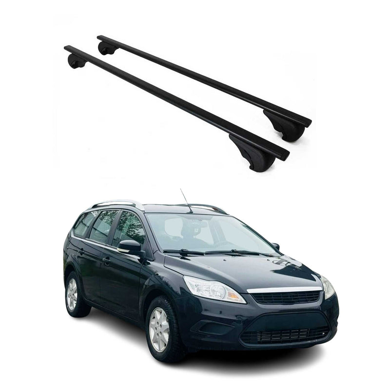 Barres de toit Transversales pour Ford Focus 2004-2012 Fer Noir