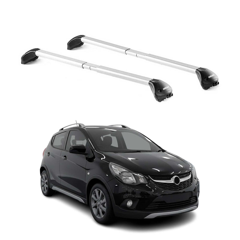 Barres de toit pour Opel Karl Rocks 2017-2019 5P Gris Argenté 2 pièces ABE