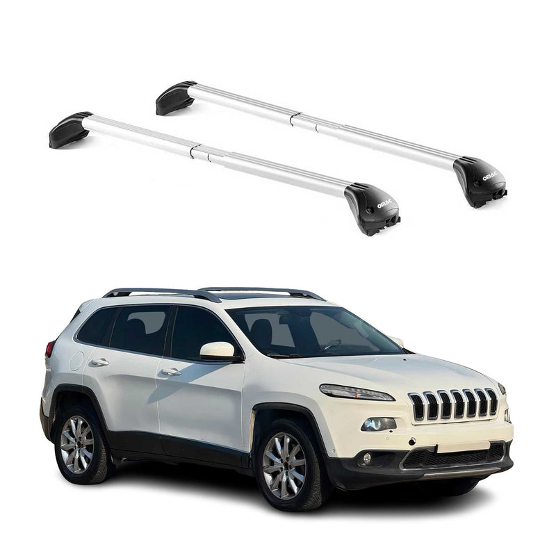 Barres de toit pour Jeep Cherokee KL 2013-2025 5P Gris Argenté 2 pièces ABE