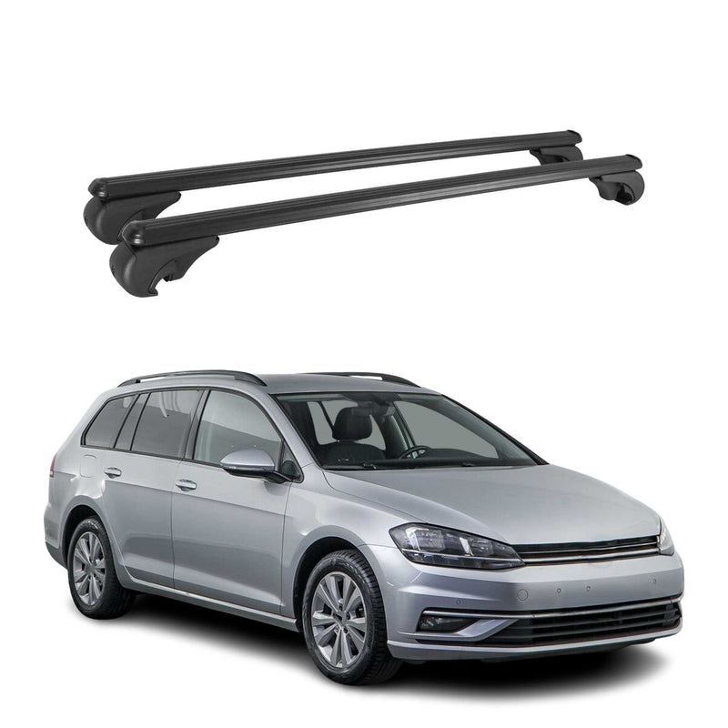 Barres de toit Transversales pour VW Golf Alltrack 2014-2019 Aluminium Noir