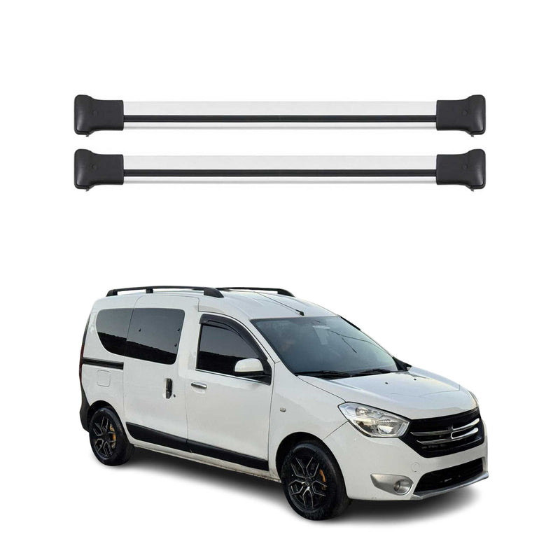 Barre de toit transversale pour Dacia Dokker 2012-2021 en Alu gris