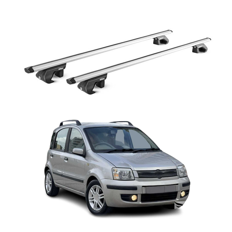 Barres de toit transversales ABE pour Fiat Panda II 2003-2012 5 P Alu Gris 2x