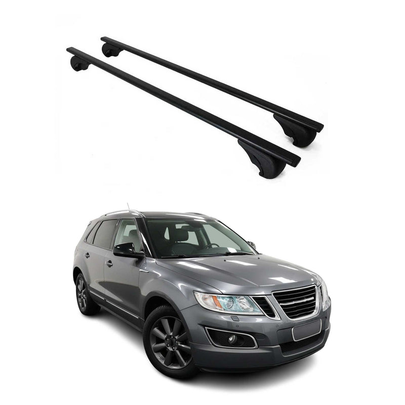 Barres de toit Transversales pour Saab 9-4X 2011-2012 Fer Noir