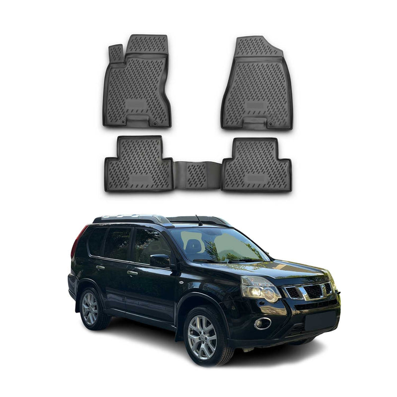 OMAC Tapis de sol pour Nissan X-Trail T31 2008-2013 en caoutchouc Noir