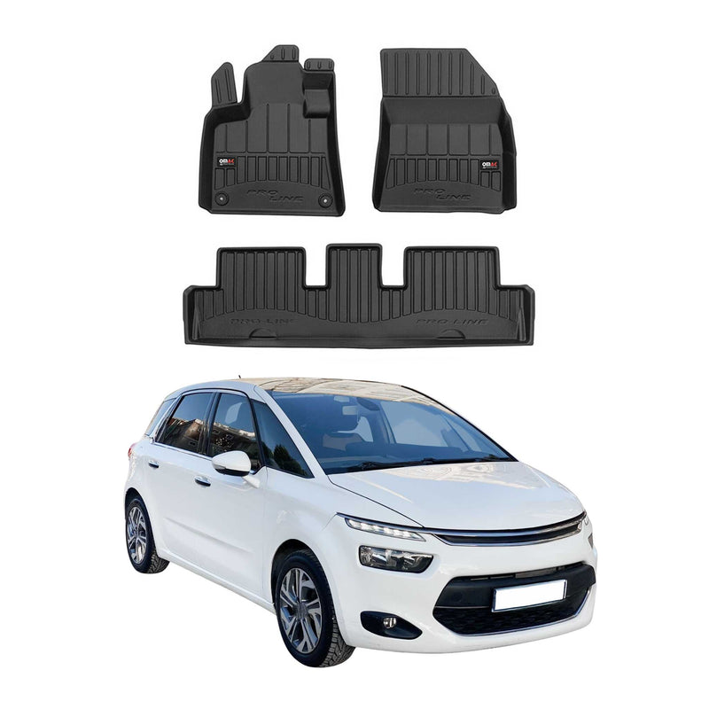 Tapis de Sol pour Citroen C4 Picasso 2013-2019 Caoutchouc TPE Noir