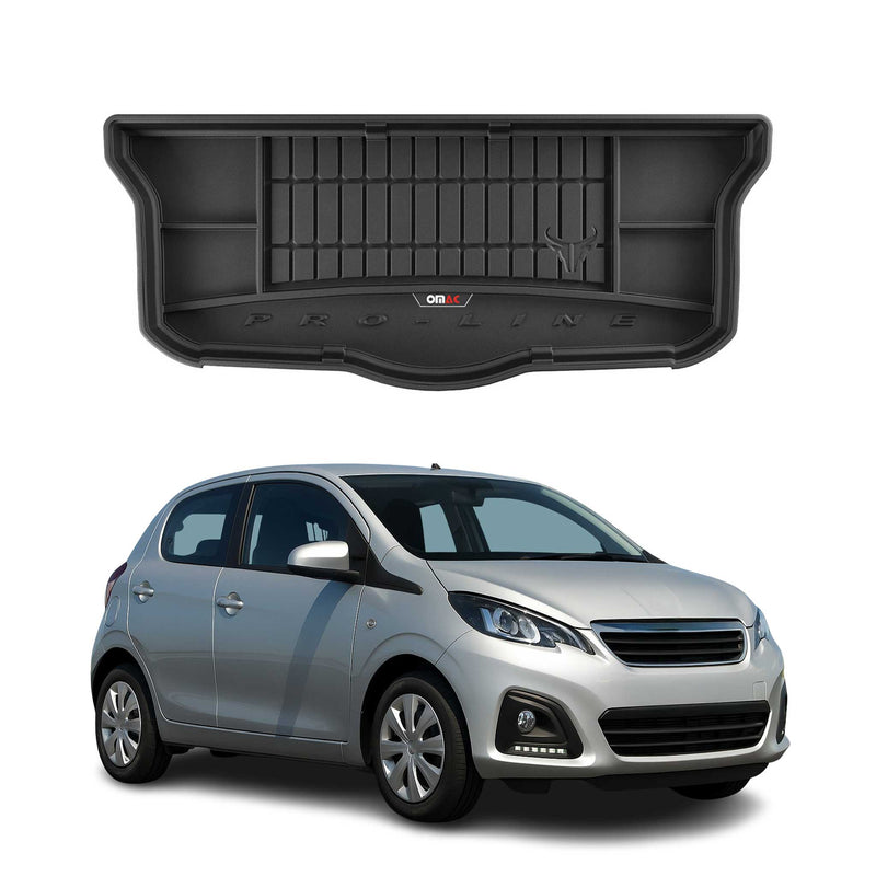 Tapis de Coffre pour Peugeot 108 2014-2022 TPE Noir