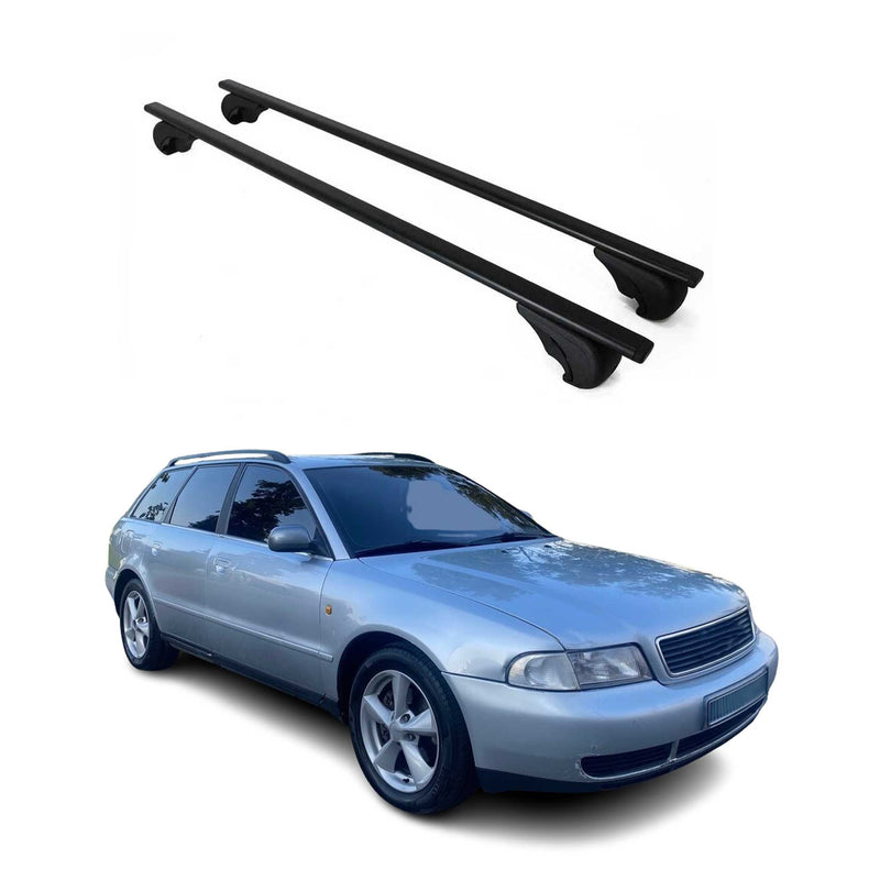 Barres de toit transversales pour Audi A4 B5 Break 1994-2001 Fer Noir