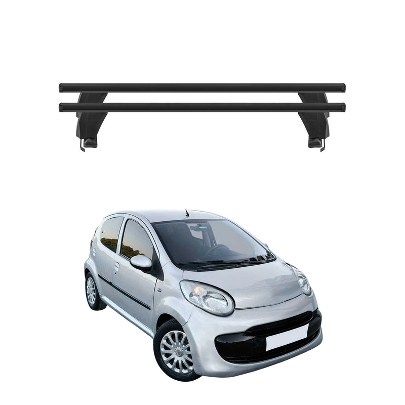 Menabo Barres de toit Transversales pour Citroen C1 2005-2024 Noir ABE 2x
