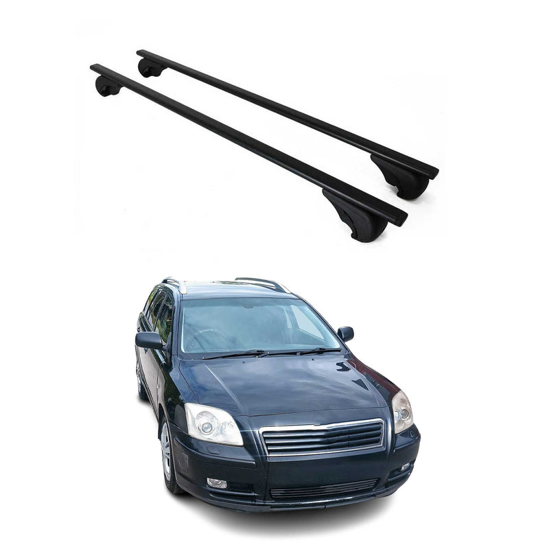 Barres de toit Transversales pour Toyota Avensis Break 1997-2000 Fer Noir