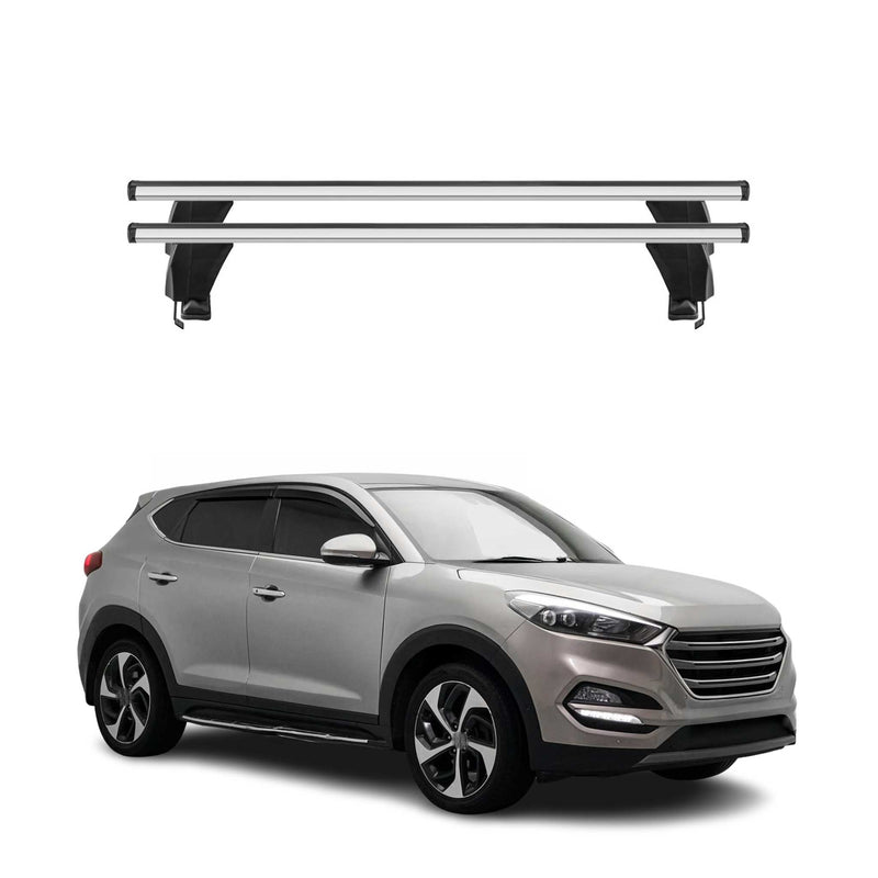 Menabo Barres de toit Transversales pour Hyundai Tucson 2015-2020 Alu Gris ABE