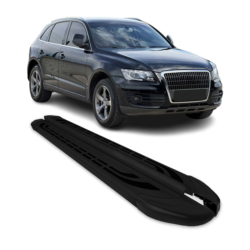 Marchepieds latéraux pédale pour Audi Q5 8RB 2008-2017 Aluminium Noir 2Pcs