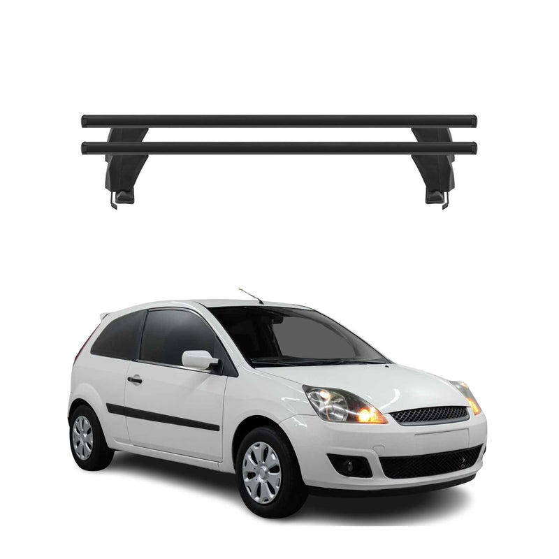 Barres de toit Transversales pour Ford Fiesta V 2002-2008 Alu Noir 2x 3 portes