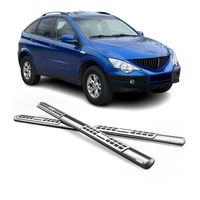 Marchepieds Latéraux pour SsangYong Actyon 2006-2012 Acier Inoxydable Argent