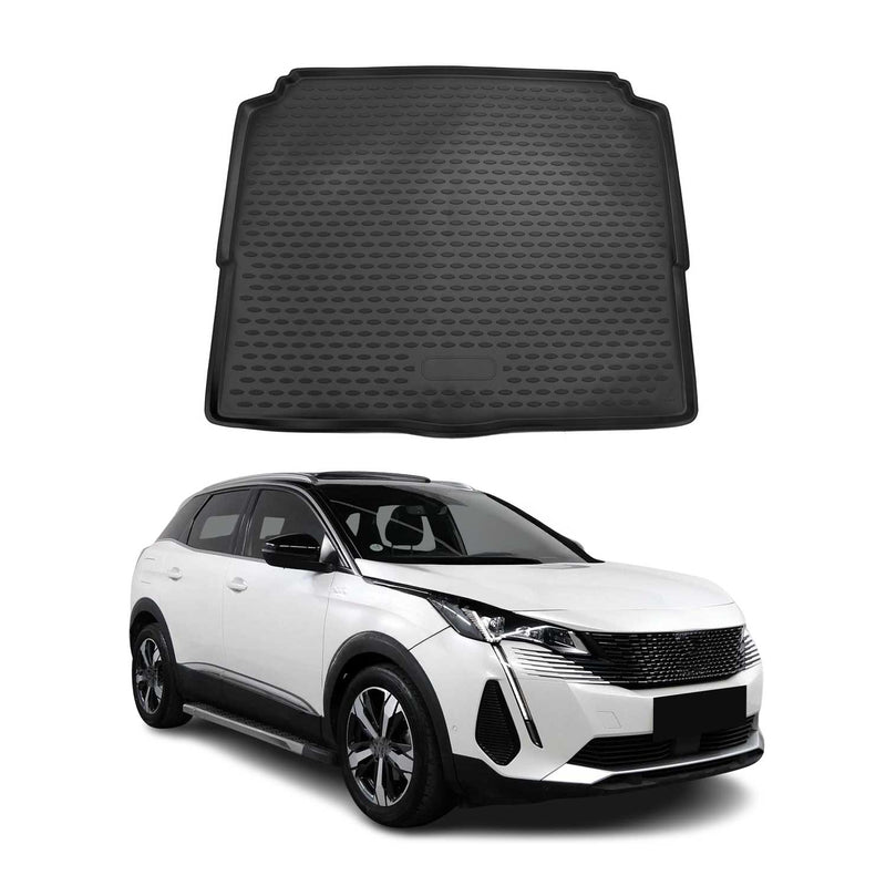 Tapis de Coffre pour Peugeot 3008 2016-2020 Noir TPE