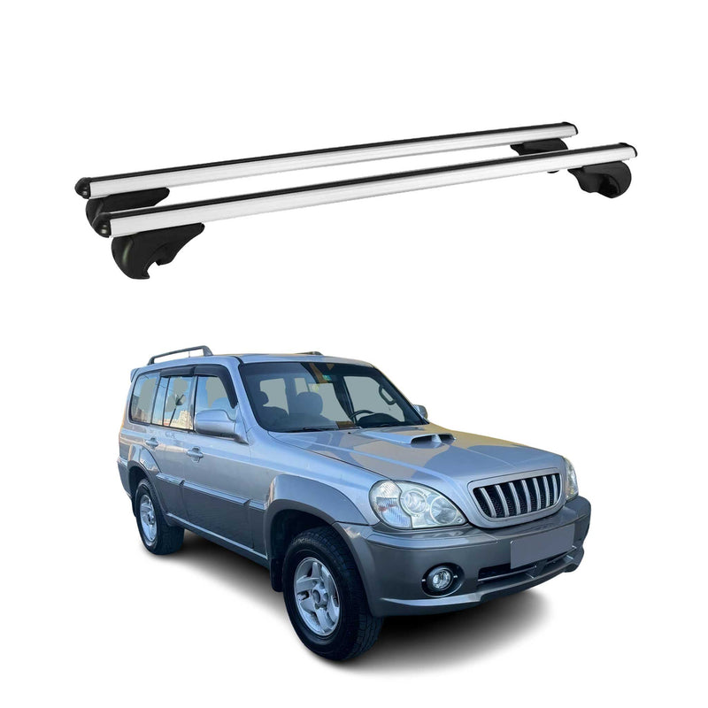 Barres de toit Transversales pour Hyundai Terracan 2001-2007 Aluminium Argent