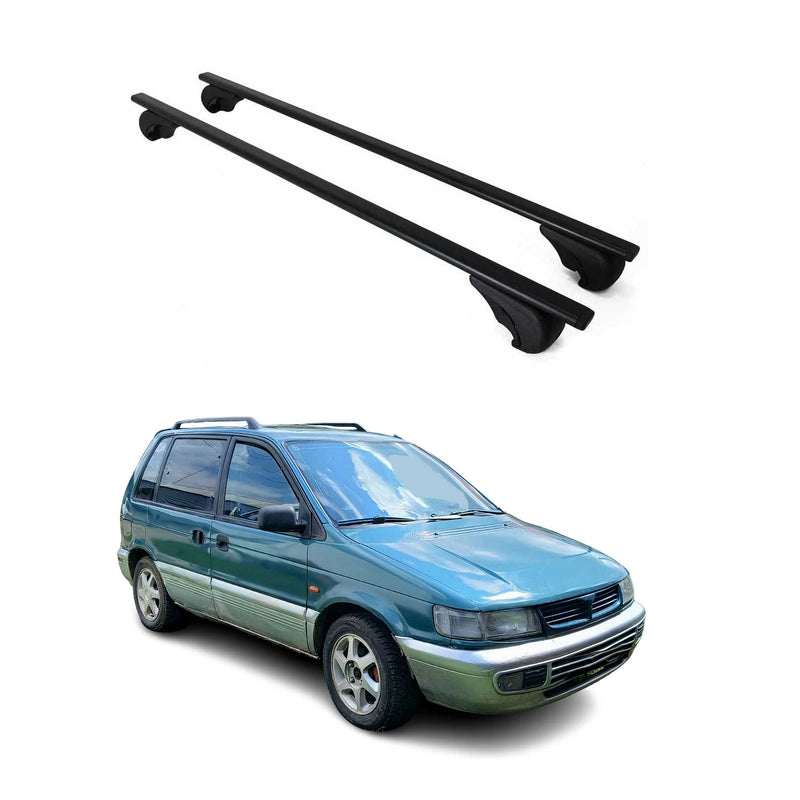 Barres de toit Transversales pour Mitsubishi Space Runner 1992-1999 Fer Noir