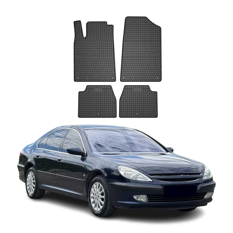 Tapis de Sol pour Peugeot 607 1999-2010 Caoutchouc Noir