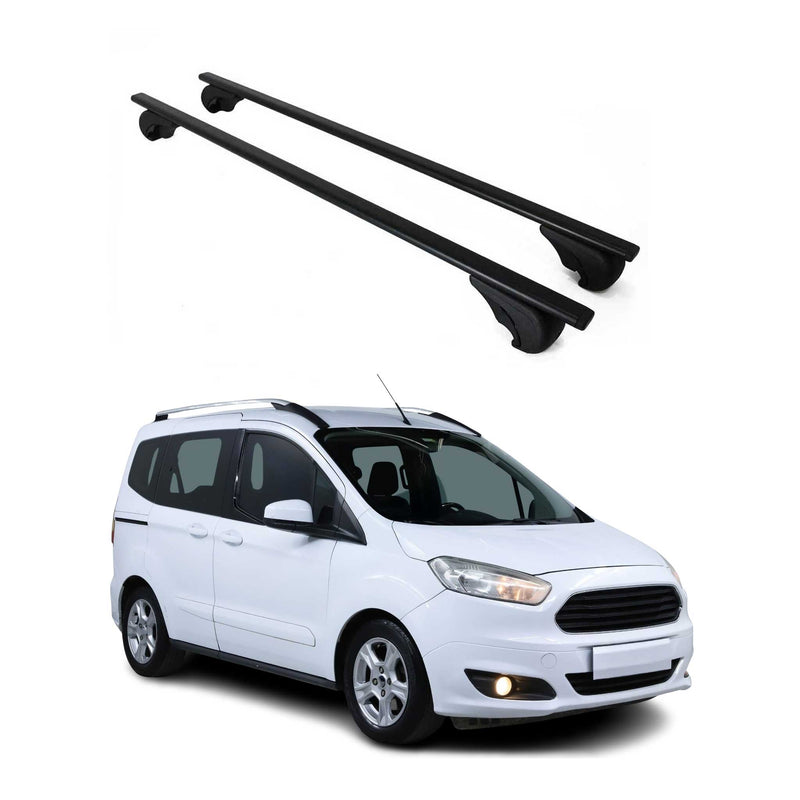 Barres de toit Transversales pour Ford Tourneo Courier 2014-2024 Fer Noir