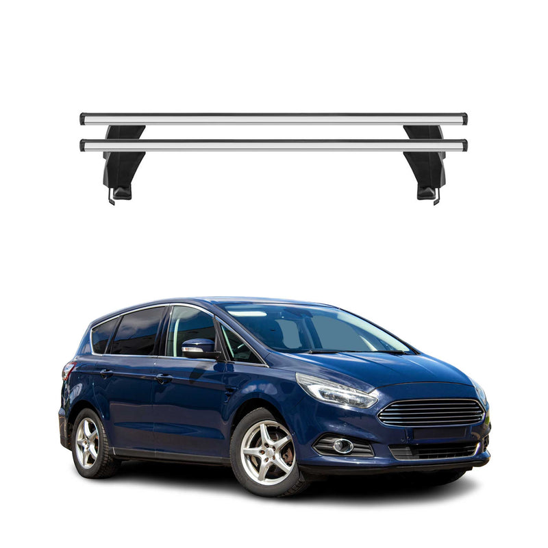Menabo Barres de toit Transversales pour Ford S-Max II 2015-2019 Alu Gris 2x ABE