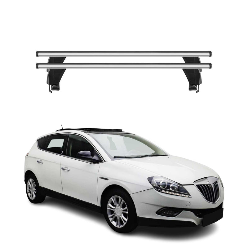 Menabo Barres de toit Transversales pour Lancia Delta III 2008-2015 Alu Gris ABE